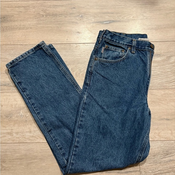 Carhartt Men's Relaxed Fit Blue Jeans Size 34x32 Medium Wash - Picture 3 of 6